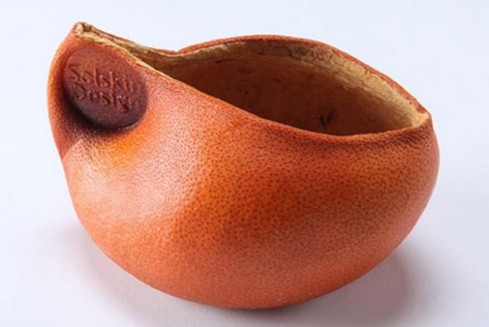 Cuenco-taza decorativo con cascara de naranja
